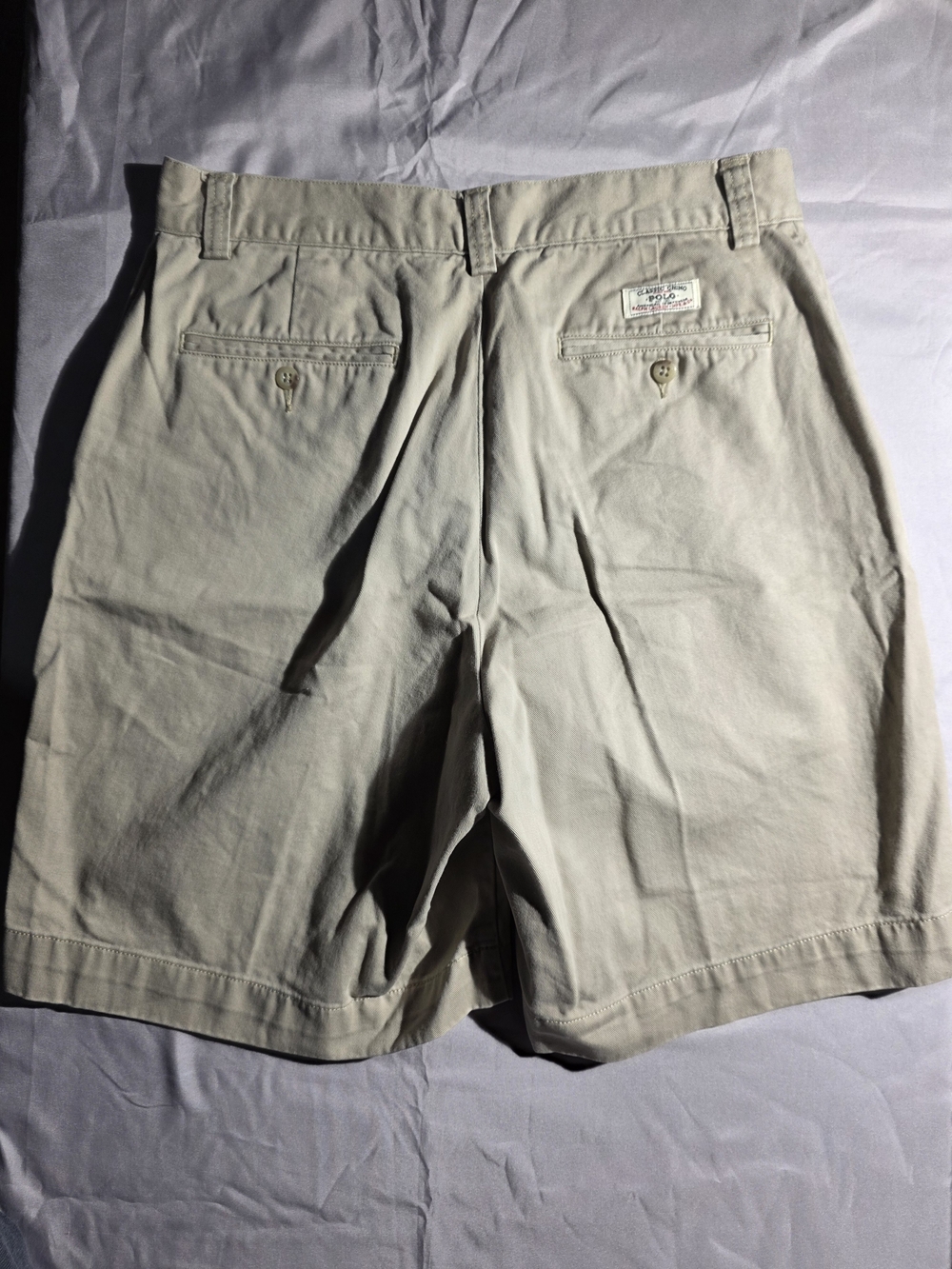 Polo by Ralph Lauren Men's Light Khaki Flat-Front Shorts